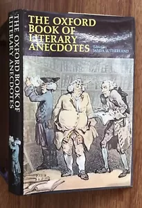 THE OXFORD BOOK OF LITERARY ANECDOTES 1975 Nachschlagewerk HCDJ - Bild 1 von 4