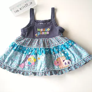 Mezzo Piano Baby Sleeveles Patchwork One Piece 80cm Panda Flower From Japan Used - Picture 1 of 18