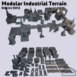 Modular Industrial Terrain - District 0012 | 3D Printed Sci-Fi for 28mm Wargames - Picture 1 of 8