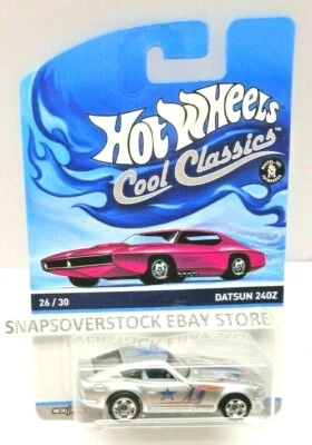 2014 HOT WHEELS COOL CLASSICS SILVER DATSUN 240Z, RED CARD VARI, NICE & VHTF - Image 1 of 4