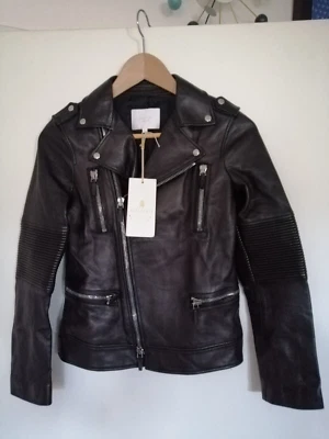 Gucci Chaqueta Blusa Mujer o Niña Cuero Negro Perfecto NUEVO XXS Talla Pequeña Foto 1 de 4