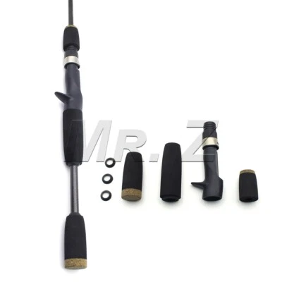 Casting Black EVA Foam Fishing Rod Build Handle Rod Repair Split Grip Reel Seat - Image 1 of 4