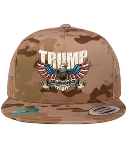 Trump 2024 Take America MAGA Never Surrender Fight Camo Eagle 47 Hat Trucker Cap - Picture 1 of 28