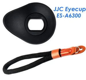 JJC Large Silicagel Oval Eyecup + Cotton hand Wrist Strap for Sony A6300 A6000 - Picture 1 of 8