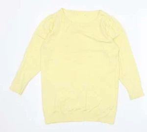 M&Co Womens Yellow Round Neck Viscose Blend Jumper Size 10 - Picture 1 of 12