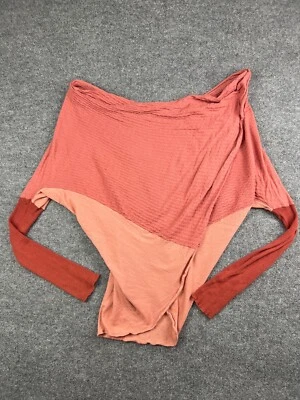 Suéter envolvente BKE para mujer pequeño rosa melocotón manga larga pulóver envolvente frontal Foto 1 de 4