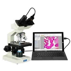 OMAX 40X-2500X LED Digital Lab Binocular Compound Microscope with 3MP Camera - Picture 1 of 9