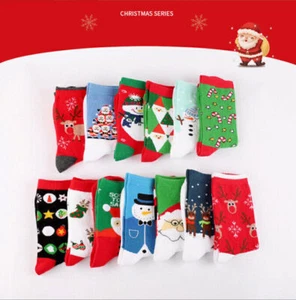 10 Paare Damen Weihnachtssocken Weihnachten Socken Baumwolle Weich Bequem Neu DE - Bild 1 von 5