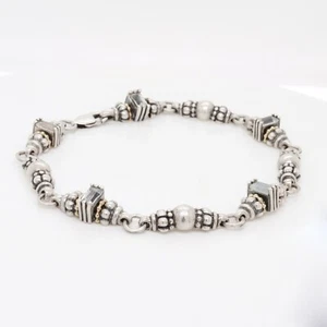 Bracciale a maglie Lagos caviale topazio bianco, argento sterling e oro 18 carati - Foto 1 di 16