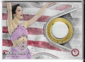RARE 2018 TOPPS OLYMPICS MERYL DAVIS RELIC CARD ~ FIGURE SKATING LEGEND ~ QNTTY - Picture 1 of 2