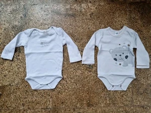 2 Bodys Body Topomini 62 68 Weiß Stern Sterne Bär - Bild 1 von 7
