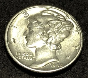 1945-P Mercury Dime Nice BU non circulé - Photo 1/3