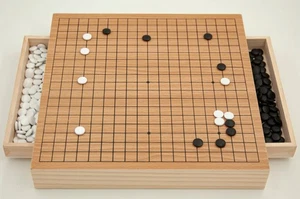 Wooden Go Board Box Set with Drawers and Wooden Stones (19 x 19 Go Set) (UK) - Picture 1 of 5