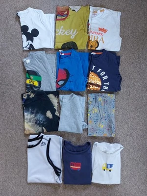 Boys Clothes Bundle Age 7-8 Years. T-shirts, Vest Tops, Vests. Disney, Spiderman - Image 1 of 4