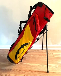 Sun Mountain Stand Golf Club Bag 4 Way Dual Strap Yellow & Red AWESOME VINTAGE - Picture 1 of 8