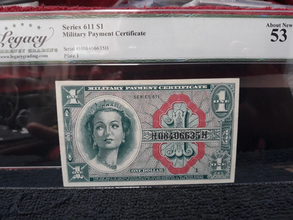 Series 611 $1 Military Payment Certificate - Looks Crisp New!! - Image 1 of 4