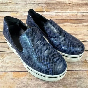Scarpe da donna Stella McCartney blu navy pelle di rettile plateau 38 - Foto 1 di 12