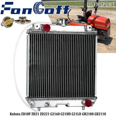 2 Rows Radiator for Kubota ZD18F ZD21 ZD221 G2160 G21HD G21LD GR2100 GR2110 - Image 1 of 4