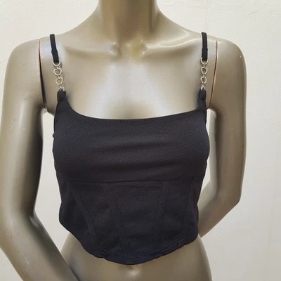 Hübsches Croptop / kurzes Trägertop von Shein, S / 36, schwarz - Bild 1 von 4
