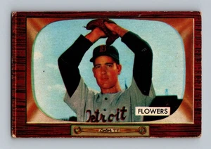Tarjeta de béisbol 1955 Bowman #254 Bennett Flowers novato en muy buen estado vintage alta # SP - Imagen 1 de 2