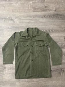 Camicia militare vintage anni 70 OG 107 100% cotone verde oliva taglia grande L - Foto 1 di 5