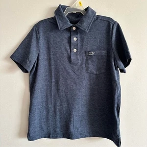 VINEYARD VINES Boys Polo Shirt Edgartown Jersey Logo Whale Blue NWT SIZE 7 - Picture 1 of 5
