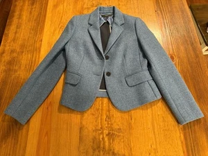 MAX MARA Virgin WOOL Blue Blazer Size Usa 40 Gb 12 - Picture 1 of 8