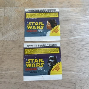 2 envoltorios de goma burbuja vintage 1977-78 Topps Star Wars sin azúcar 2 - Imagen 1 de 3