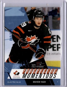 Brayden Yager Prospectus Momentous Electric Blue /199 2024-25 Team Canada #PM-44 - Picture 1 of 2