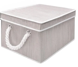 StorageWorks Rectangle Polyester Storage Bin with Cotton Rope Handles - Picture 1 of 5