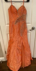 Sexy Vestido de Sirena Coral Formal Talla 6 Baile de graduación Concurso Ocasión Especial - Imagen 1 de 9