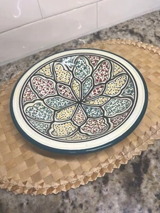 Colorido cuenco de cerámica pintado a mano hecho en Túnez - Imagen 1 de 4