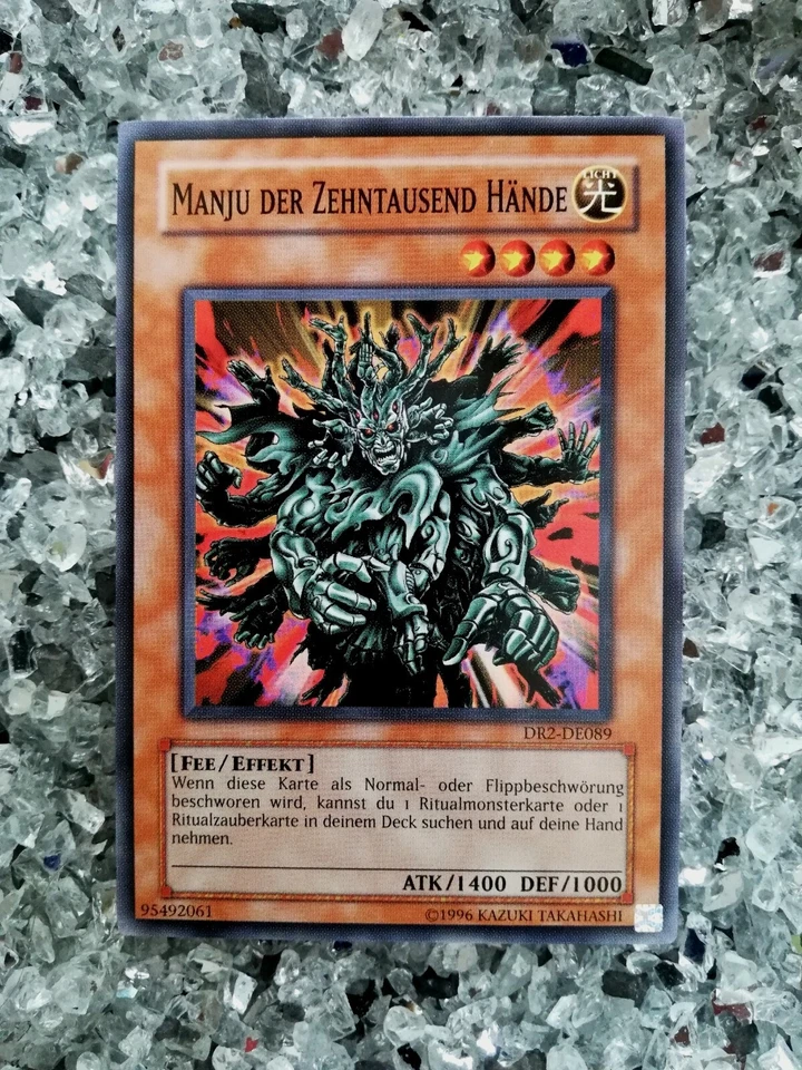 1x Yu-Gi-Oh Manju der Zehntausend Hände DR2-DE089 Common  NM 2.Auflage - Bild 1 von 2