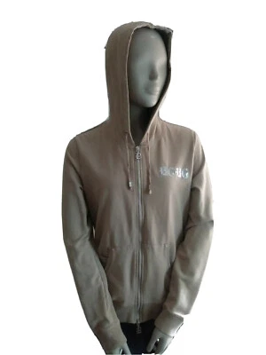 Suéter con capucha BCBG Maxazria para mujer color tostado con cremallera talla L Foto 1 de 4