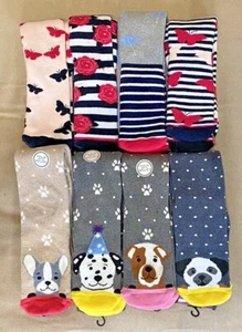 Calze lunghe donna Welly UK4-7 cani, ombrello, fiore, farfalla, impronta a righe - Foto 1 di 17