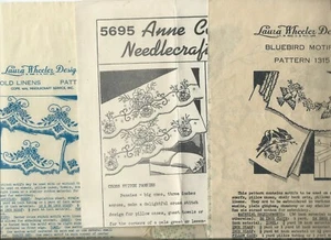 3 vintage CROSS STITCH patterns BLUEBIRD PANSY Charming FLORAL MOTIFS Mail Order - Picture 1 of 1