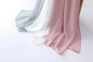 Neu Crushed Crinkle Chiffon Uni Schal Hochwertig Elegant Weich Hijab Tuch - Bild 1 von 26