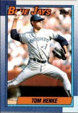 1990 Topps Baseball Cards Tom Henke Toronto Blue Jays #695