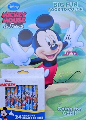 Mickey Mouse Soccer Coloring & Activity Book "Going For Goal!" w/ Mickey Crayons Foto 1 de 4