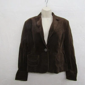 Good Clothes Womens Blazer Jacket Size 8 Brown Long Sleeve Cotton Blended Lined - Picture 1 of 9