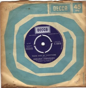 ENGELBERT HUMPERDINCK - THERE GOES MY EVERYTHING b/w YOU LOVE 7" SINGLE VGC 1967 - Picture 1 of 1