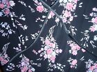 Ladies blouse Size 12 Black with pink flowers, short sleeve