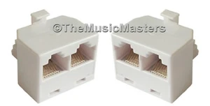 2X CAT5 Network Cable Cord Wire Outlet SPLITTER RJ-45 Dual 2-Way Connector VWLTW - Picture 1 of 3