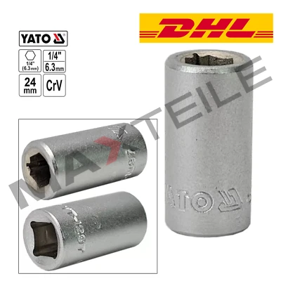 Bit-Adapter Bithalter 1/4" Knarre Ratschen Vierkant auf Sechskant 6,3mm - Bild 1 von 4