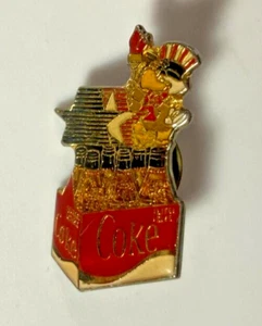 Coca Cola Vintage 1980s Mini Lapel Pin Bald Eagle Uncle Sam 6-Pack Bottles VG! - Picture 1 of 4