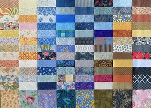 (465) 5" Squares 221 Patt Floral Calico Batik Fall Christmas Quilt Fabric Scrap - Picture 1 of 20
