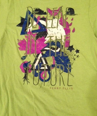 NWT Perry Ellis Owl BE LEAF IN THE FUTURE Green T-Shirt Boys size XL 18/20 18 20 - Image 1 of 2