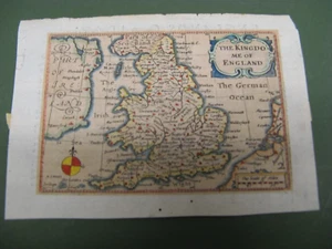 100% ORIGINAL KINGDOM OF ENGLAND MAP BY VAN DEN KEERE MINI JOHN SPEED C1646 VGC - Picture 1 of 1