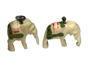 Vintage Celluloid Miniature Indian Elephant Charms Set of 2 - Picture 1 of 7