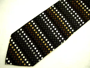 Croft & Barrow Herren Krawatte Krawatte grau braun schwarz kariert 61" lang Karriere - Bild 1 von 4